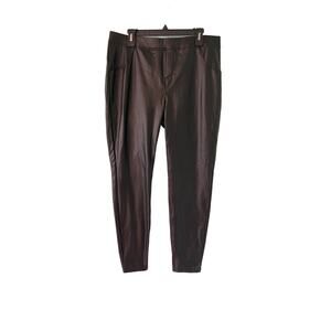 Women's Sexy High Waist Skinny Faux PU Leather Legging Pants Butt Lift Black 2XL